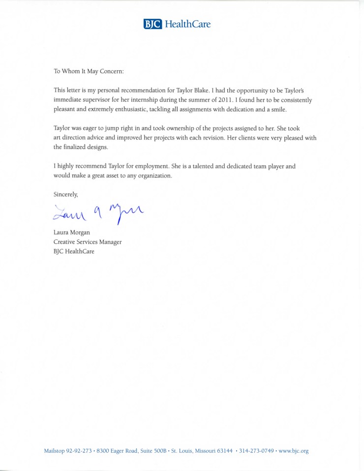 Recommendation Letter: Laura Morgan