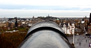 Historic cannon in Edinburgh, Scotland.